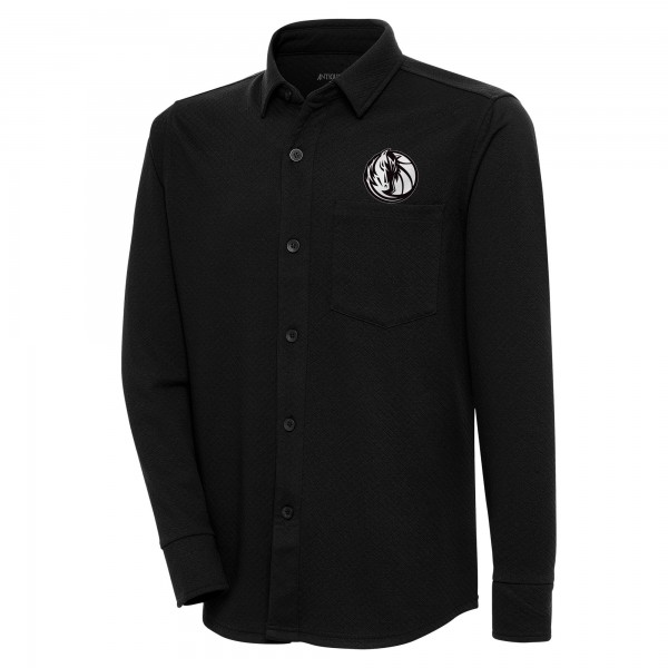 Dallas Mavericks Antigua Streamer Button-Up Shacket - Black
