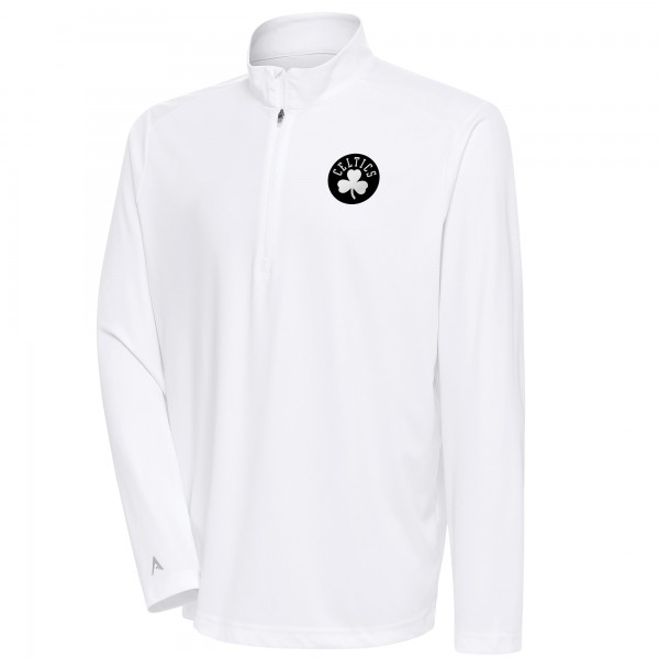 Кофта на короткой молнии Boston Celtics Antigua Metallic Logo Tribute - White