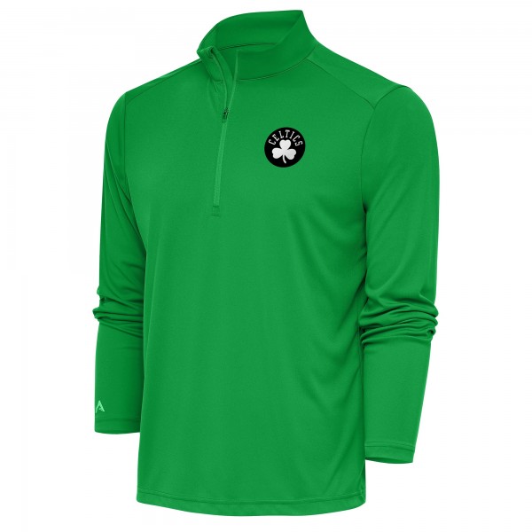 Кофта на короткой молнии Boston Celtics Antigua Metallic Logo Tribute - Kelly Green