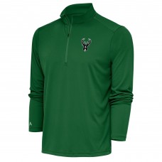 Кофта на короткой молнии Milwaukee Bucks Antigua Metallic Logo Tribute - Hunter Green