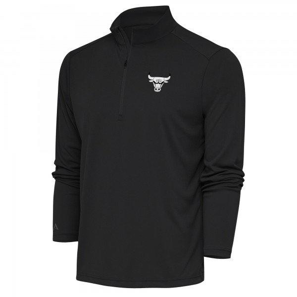 Кофта на короткой молнии Chicago Bulls Antigua Charcoal Metallic Logo Tribute
