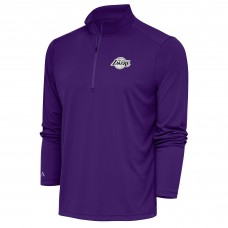 Los Angeles Lakers Antigua Metallic Logo Tribute Quarter-Zip Top - Purple