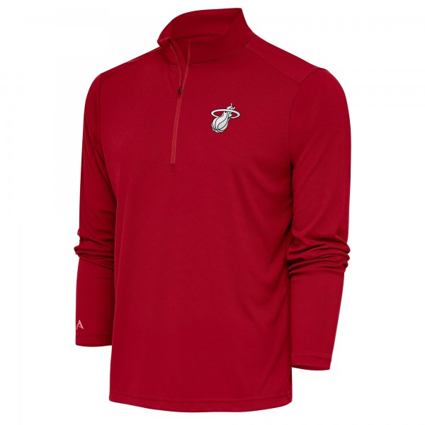 Кофта на короткой молнии Miami Heat Antigua Metallic Logo Tribute - Red