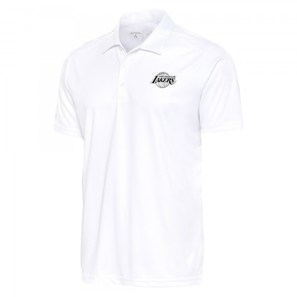 Поло Los Angeles Lakers Antigua Metallic Logo Tribute Desert Dry - White