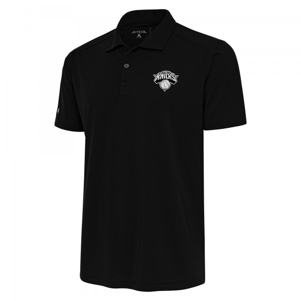 New York Knicks Antigua Black Metallic Logo Tribute Desert Dry Polo