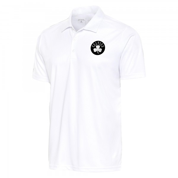 Поло Boston Celtics Antigua Metallic Logo Tribute Desert Dry - White