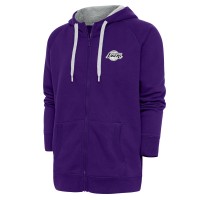 Толстовка на молнии Los Angeles Lakers Antigua Metallic Logo Victory Raglan - Purple