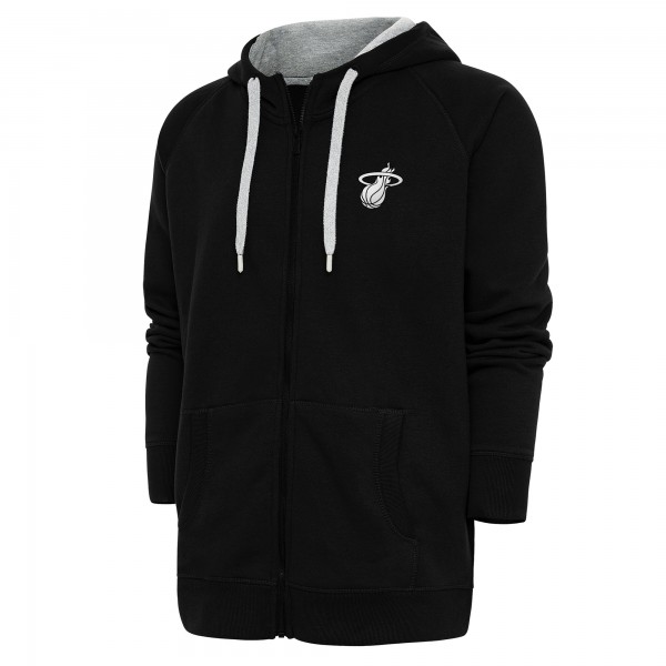 Толстовка на молнии Miami Heat Antigua Metallic Logo Victory Raglan - Black