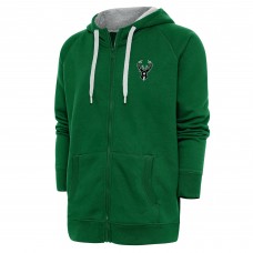 Толстовка на молнии Milwaukee Bucks Antigua Metallic Logo Victory Raglan - Hunter Green