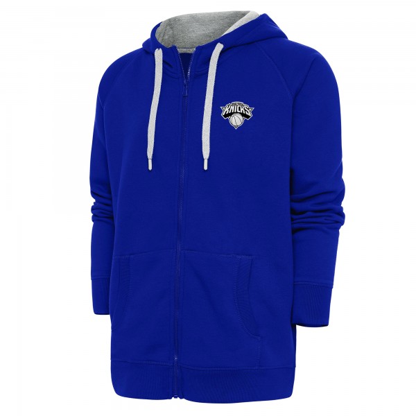 Толстовка на молнии New York Knicks Antigua Metallic Logo Victory Raglan - Blue