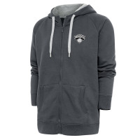 Толстовка New York Knicks Antigua Charcoal Metallic Logo Victory Raglan Full-Zip