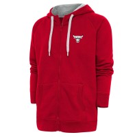 Толстовка на молнии Chicago Bulls Antigua Red Metallic Logo Victory Raglan