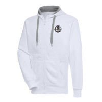 Толстовка на молнии Dallas Mavericks Antigua Metallic Logo Victory Raglan - White