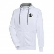 Толстовка на молнии Dallas Mavericks Antigua Metallic Logo Victory Raglan - White