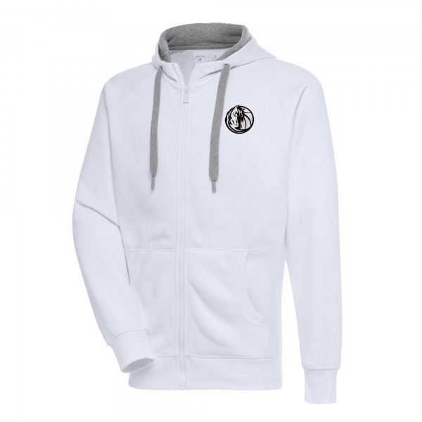 Толстовка на молнии Dallas Mavericks Antigua Metallic Logo Victory Raglan - White