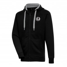 Толстовка на молнии Dallas Mavericks Antigua Metallic Logo Victory Raglan - Black
