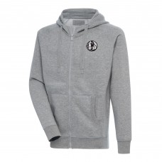 Толстовка на молнии Dallas Mavericks Antigua Metallic Logo Victory Raglan - Heather Gray