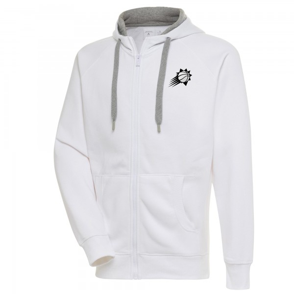 Толстовка на молнии Phoenix Suns Antigua Metallic Logo Victory Raglan - White