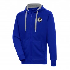 Толстовка на молнии Dallas Mavericks Antigua Metallic Logo Victory Raglan - Blue