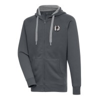 Толстовка на молнии Dallas Mavericks Antigua Metallic Logo Victory Raglan - Charcoal