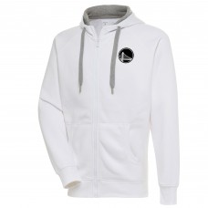 Толстовка на молнии Golden State Warriors Antigua Metallic Logo Victory Raglan - White