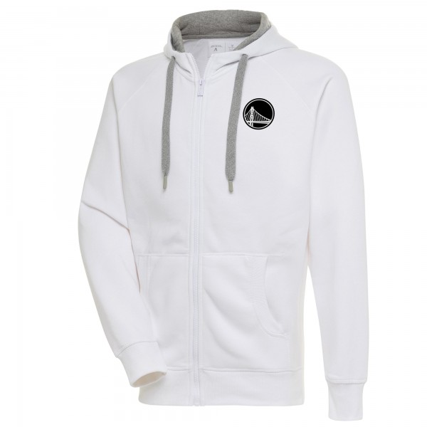 Толстовка на молнии Golden State Warriors Antigua Metallic Logo Victory Raglan - White