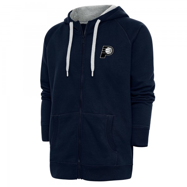 Толстовка на молнии Indiana Pacers Antigua Metallic Logo Victory Raglan - Navy