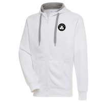 Толстовка на молнии Boston Celtics Antigua Metallic Logo Victory Raglan - White