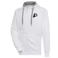 Толстовка на молнии Indiana Pacers Antigua Metallic Logo Victory Raglan - White