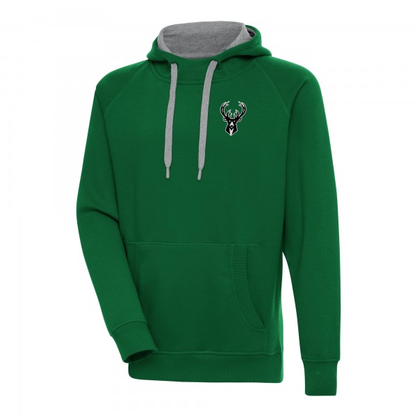 Толстовка Milwaukee Bucks Antigua Metallic Logo Victory Raglan - Hunter Green