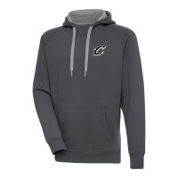 Cleveland Cavaliers Antigua Charcoal Metallic Logo Victory Raglan Pullover Hoodie