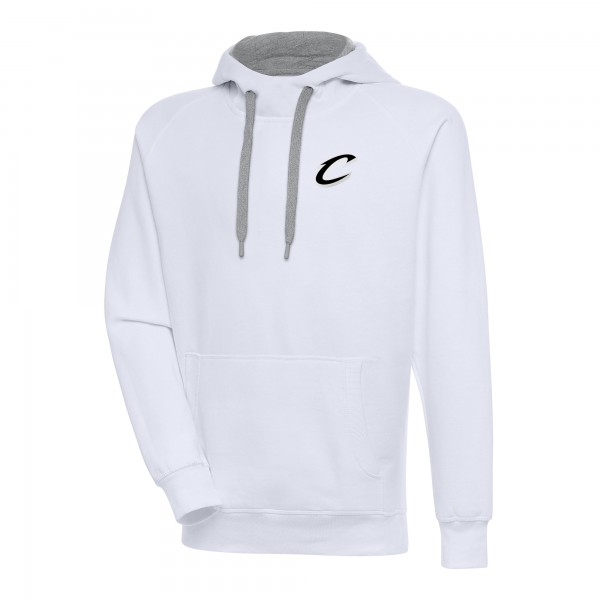 Cleveland Cavaliers Antigua White Metallic Logo Victory Raglan Pullover Hoodie