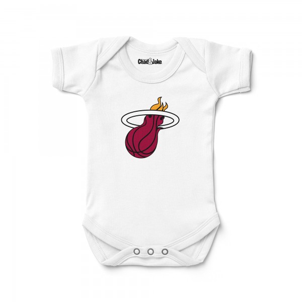 Newborn & Малышам Miami Heat Chad & Jake White Logo Bodysuit