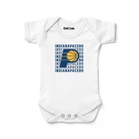 Newborn & Малышам Indiana Pacers Chad & Jake White Retro Bodysuit