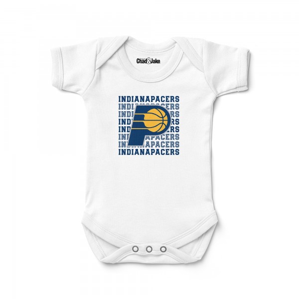 Newborn & Малышам Indiana Pacers Chad & Jake White Retro Bodysuit