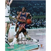 Bernard King New York Knicks Autographed Fanatics Authentic 8 x 10 Driving Vs. Boston Celtics Photograph with HOF 13 Inscription
