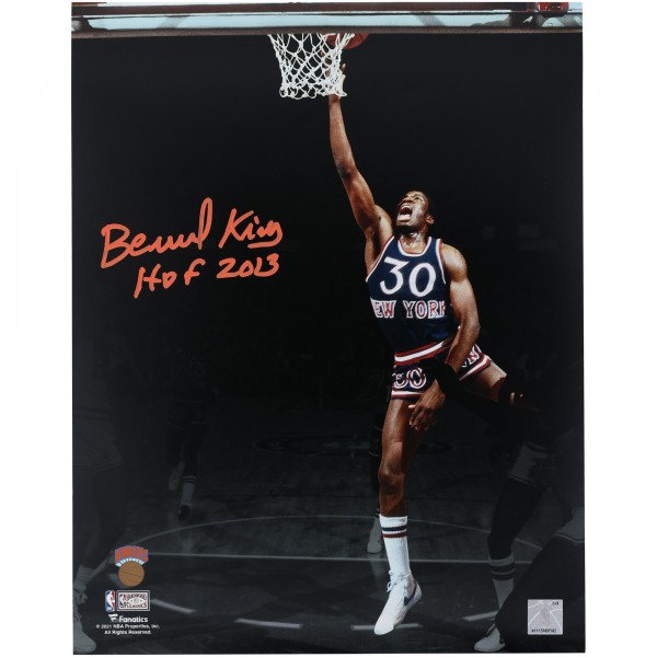 Bernard King New York Knicks Autographed Fanatics Authentic 11 x 14 Spotlight Layup Photograph with HOF 2013 Inscription