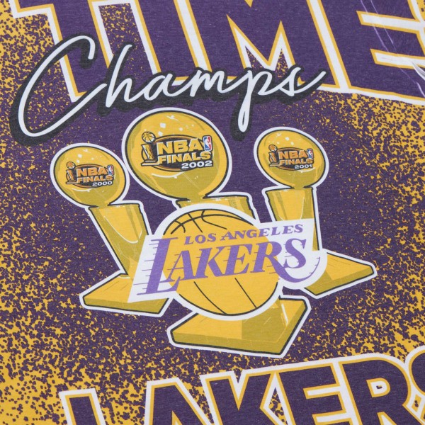 Футболка Los Angeles Lakers Mitchell & Ness Hardwood Classics 3X NBA Champions Champ City - Gold