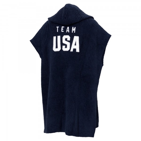 Team USA Unisex Barefoot Dreams CozyChic Hooded Rib Cozy - Navy
