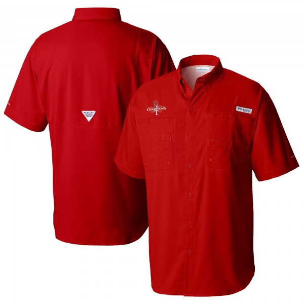 Рубашка Texas Rangers Columbia 2023 World Series Champions Tamiami Omni-Shade - Red