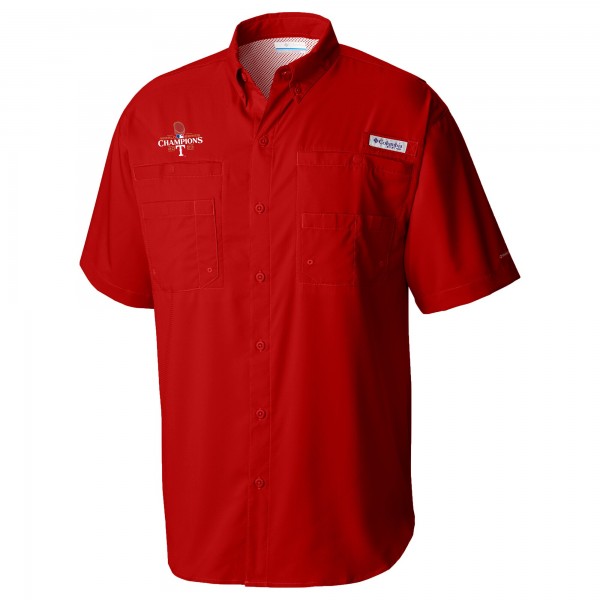 Рубашка Texas Rangers Columbia 2023 World Series Champions Tamiami Omni-Shade - Red