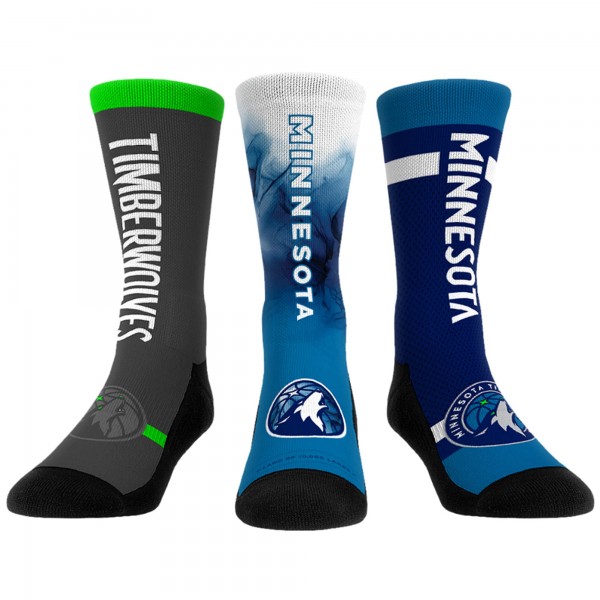 Три пары носков Minnesota Timberwolves Rock Em Socks Unisex 2023/24 City Edition Ultimate Jersey