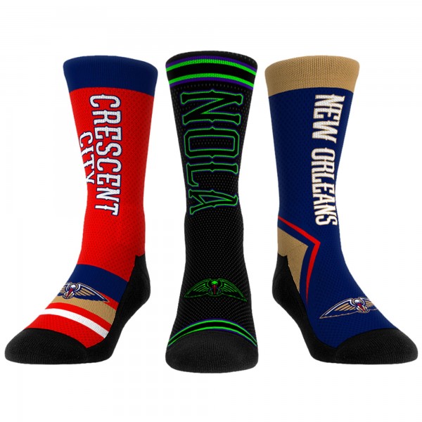 Три пары носков New Orleans Pelicans Rock Em Socks Unisex 2023/24 City Edition Ultimate Jersey