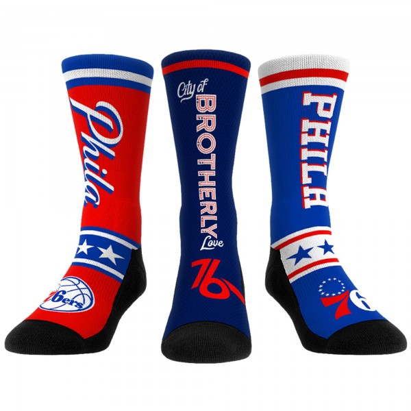 Три пары носков Philadelphia 76ers Rock Em Socks Unisex 2023/24 City Edition Ultimate Jersey