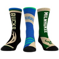 Три пары носков Milwaukee Bucks Rock Em Socks Unisex 2023/24 City Edition Ultimate Jersey