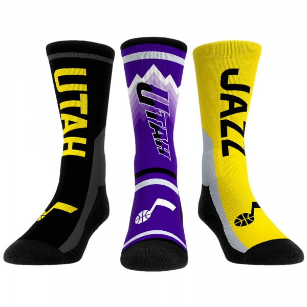 Три пары носков Utah Jazz Rock Em Socks Unisex 2023/24 City Edition Ultimate Jersey