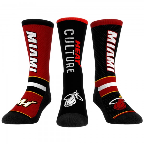 Три пары носков Miami Heat Rock Em Socks Unisex 2023/24 City Edition Ultimate Jersey