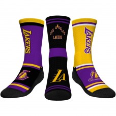 Три пары носков Los Angeles Lakers Rock Em Socks Youth 2023/24 City Edition Ultimate Jersey