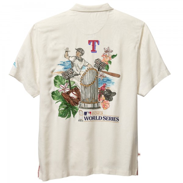 Рубашка с коротким рукавом Texas Rangers Tommy Bahama 2023 World Series Champions Camp - White