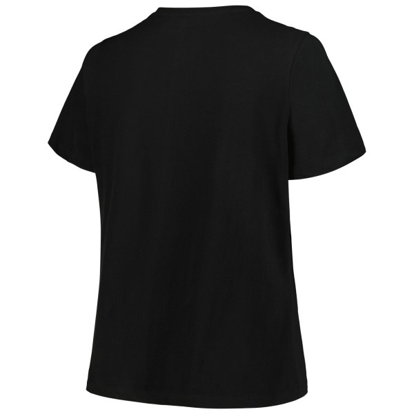 Женская футболка Charlotte Hornets Profile Black Plus Size Arch Over Logo V-Neck